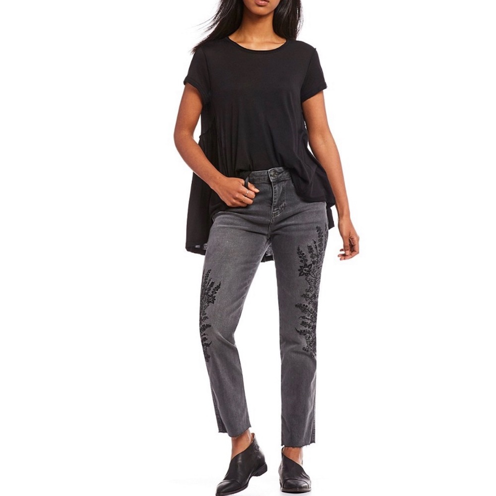Free People It’s Yours High-Low Tunic Tee Black